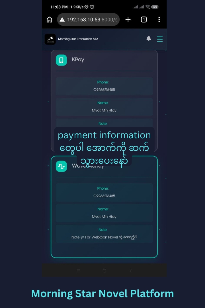 payment information
